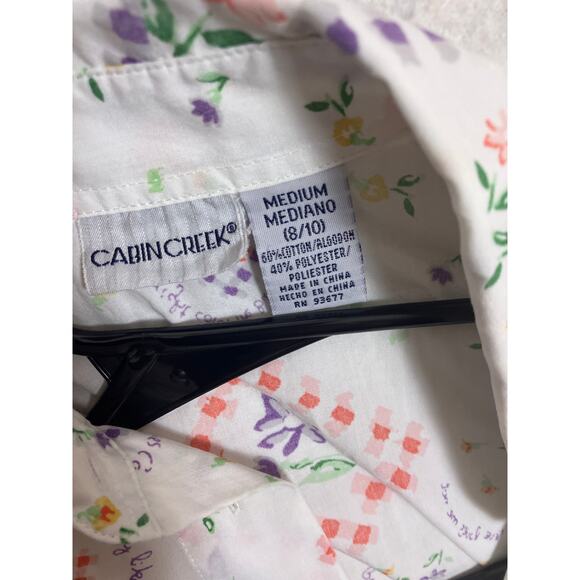 Vintage Cabin Creek Cottagecore Coquette Button Down Blouse Womens M 8 10 Picnic - Picture 4 of 5
